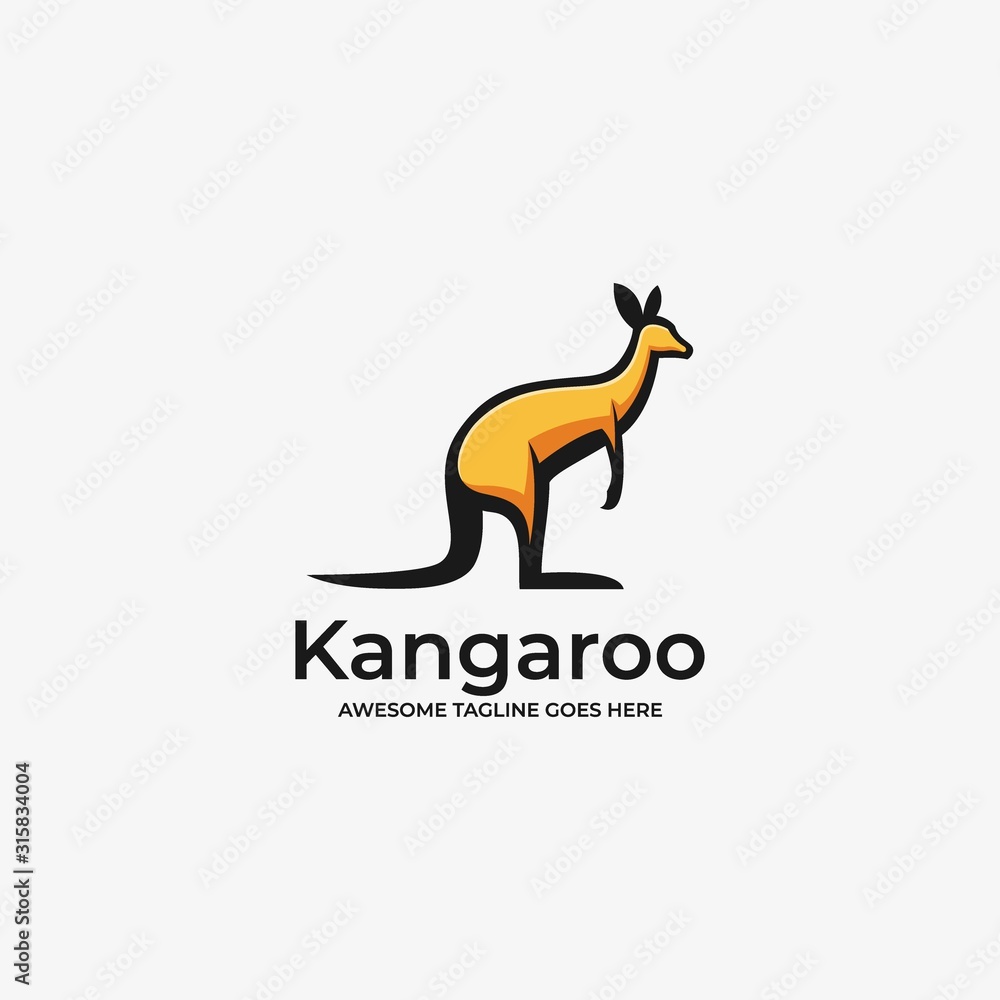 Vector Logo Illustration Kangaroo Mascot Cartoon Vector Logo Illustration Kangaroo Mascot Cartoon
