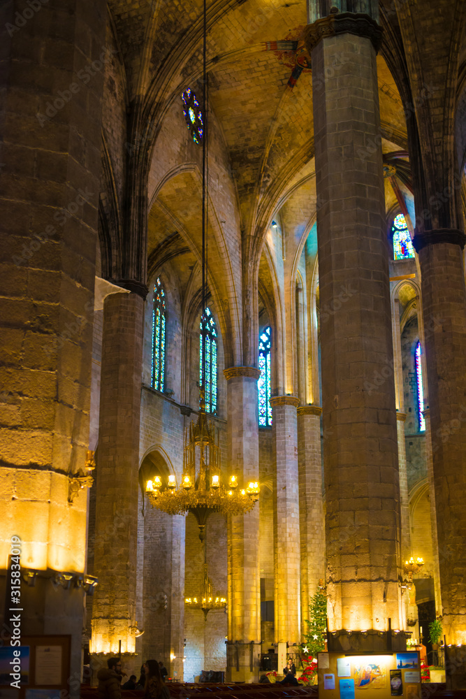 Church in Barcelona, Spain. Barcelona is known as an Artistic city located in the east coast of Spain..
