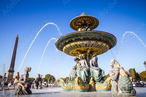Fountain of the Seas and Louxor Obelisk, Concorde Square, Paris