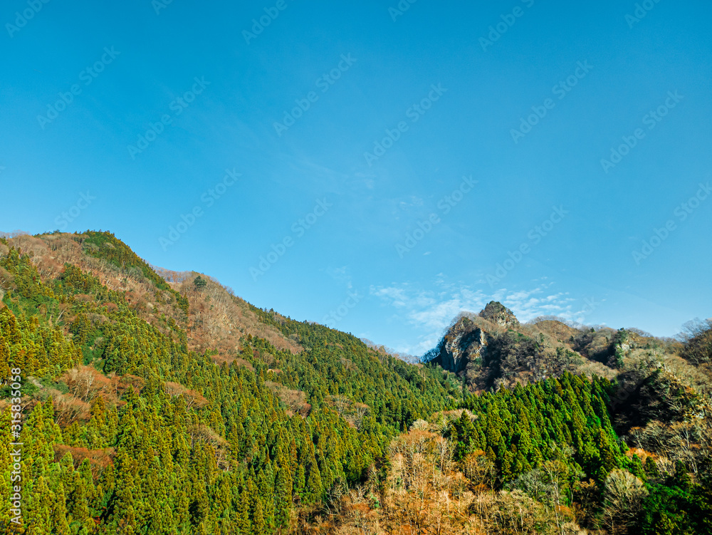Naklejka premium 秩父、山、景色、日本