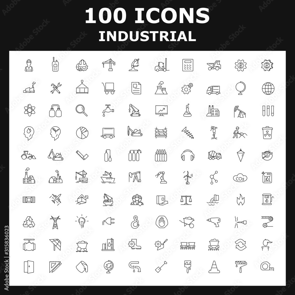Set of industrial vector icons.