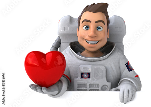 Fototapeta Naklejka Na Ścianę i Meble -  Fun astronaut - 3D Illustration