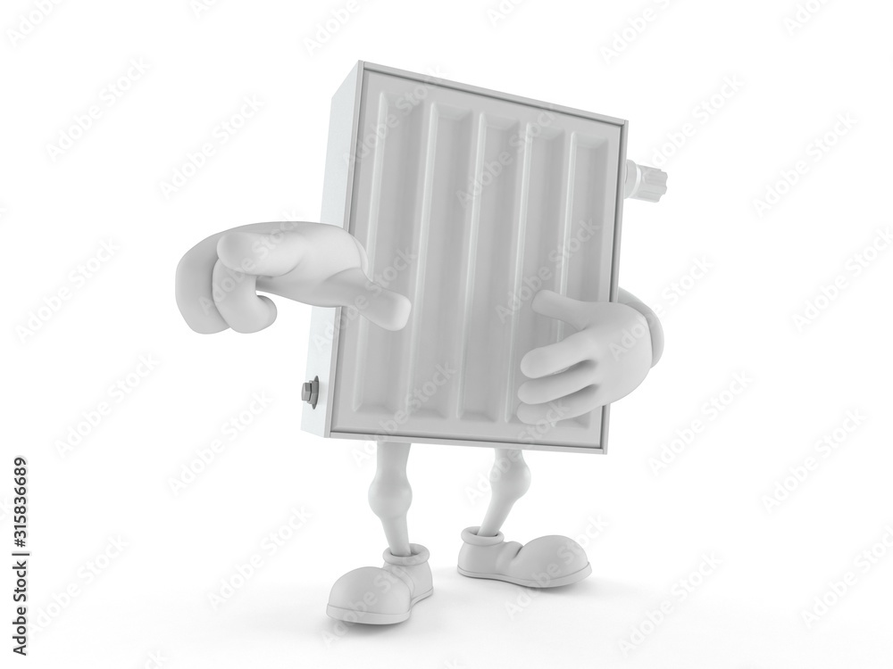 Fototapeta premium Radiator character pointing finger