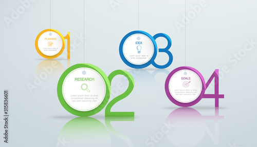 Timeline infographic, Vector illustration for business and start up concept with 4 sequence , 4 options or steps