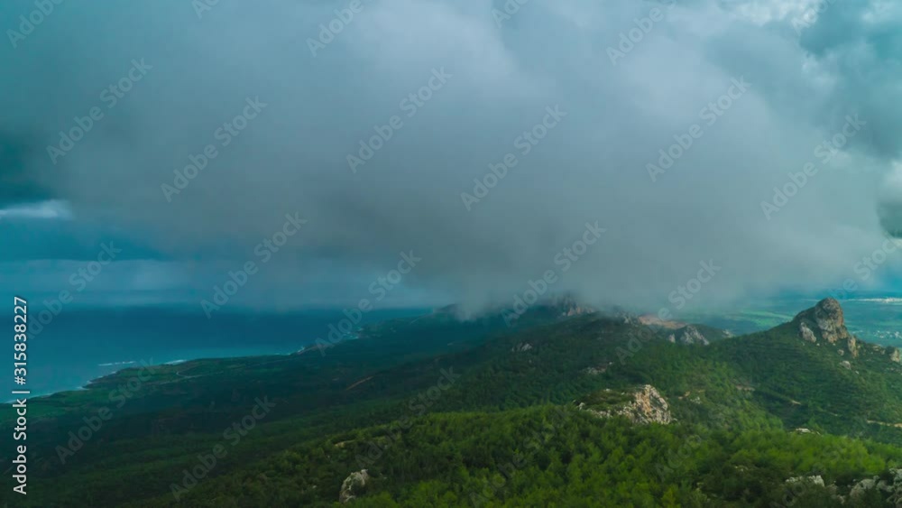 Time lapse of rain clouds moving over mountains. Clouds before a thunderstorm. 4K Time lapse of rain clouds moving over mountains. Clouds before a thunderstorm. 4K