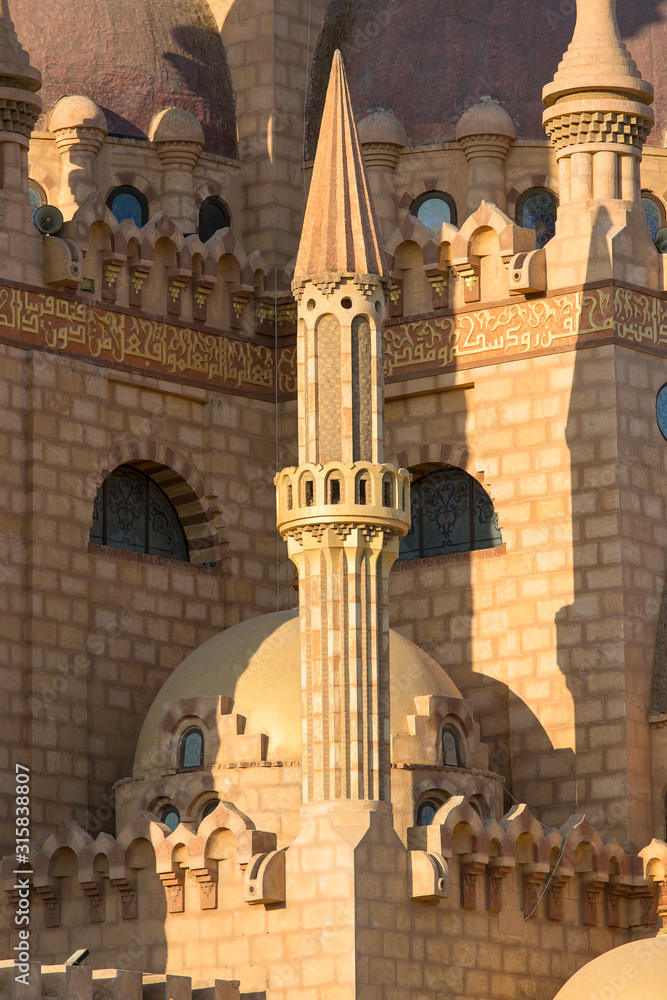 Al Mustafa mosque, a large Islamic temple in the city center, Sharm el Sheikh, Egypt