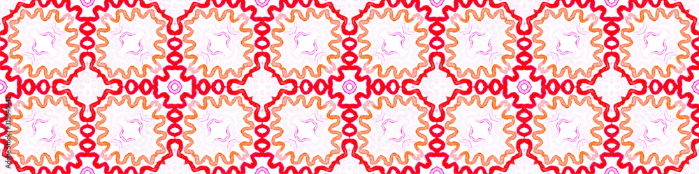 Pink red Seamless Border Scroll. Geometric Waterco Pink red Seamless Border Scroll. Geometric Waterco