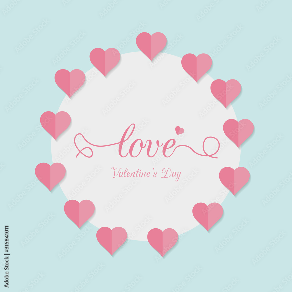Background for Valentines day with pink hearts. Banner, website, postcard, invitation.