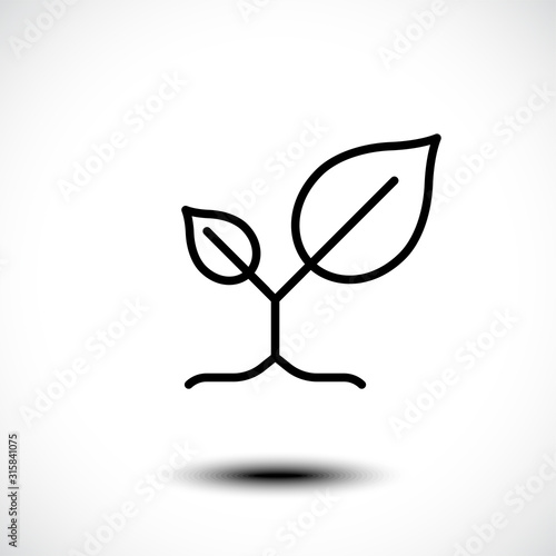 leaves nature line icon. Vector illustration.