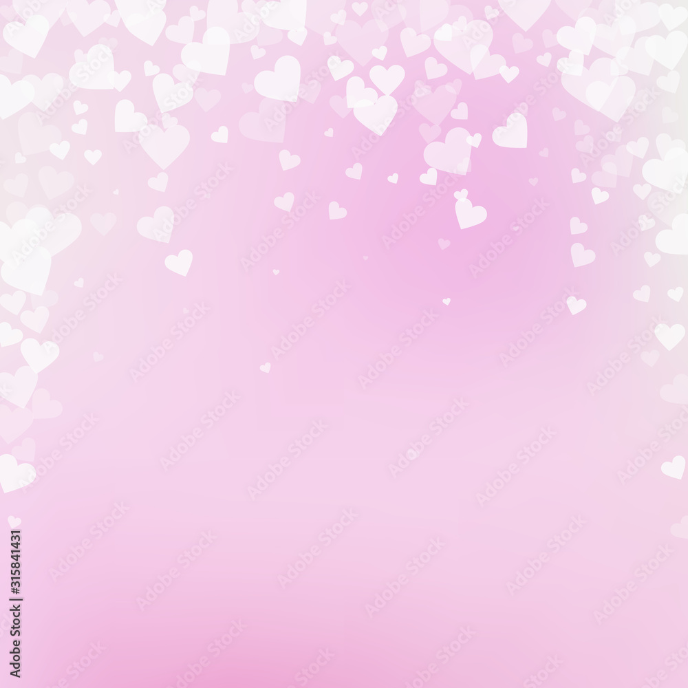 White heart love confettis. Valentine's day fallin