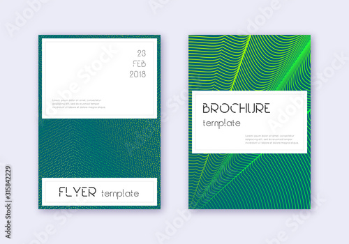 Stylish cover design template set. Green abstract 