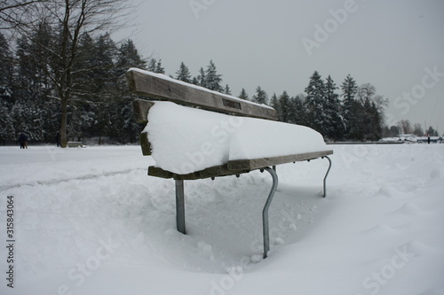 Wallpaper Mural a park bench covered in snow Torontodigital.ca