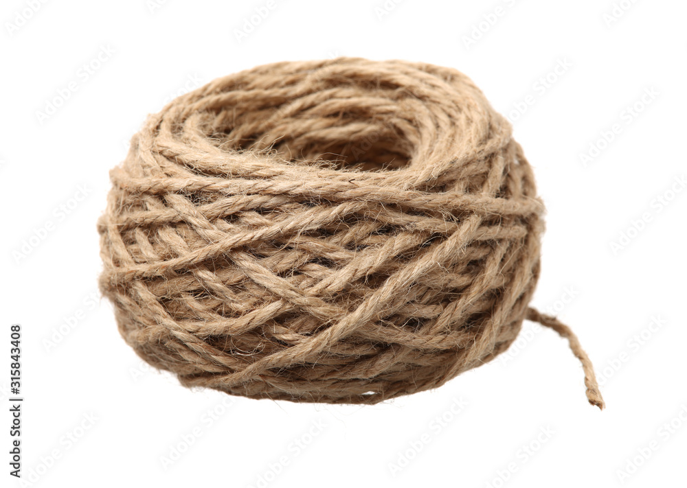 Hemp rope on white background Hemp rope on white background