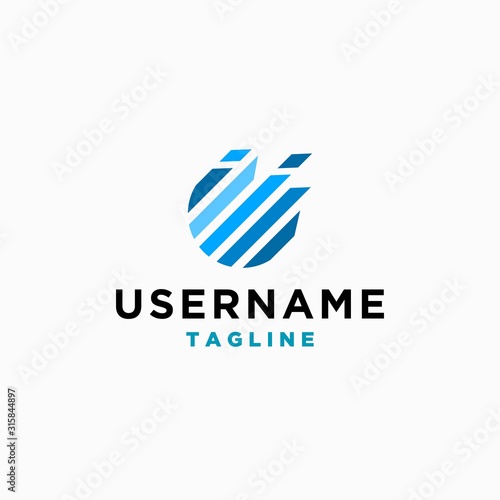 Wallpaper Mural circle stripe logo design inspiration . circle skyline logo design . business logo template . growth graphic logo Torontodigital.ca