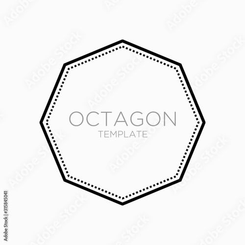 simple octagon vector design template . octagon logo template . blank octagon badge . blank octagon vector . craft logo design template