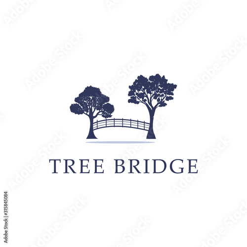 Nature Tree Bridge logo idea, modern and creative logo stock