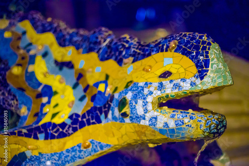 BARCELONA, SPAIN - January 9, 2019: Park Guell in Barcelona, Spain. Barcelona is known as an Artistic city located in the east coast of Spain..