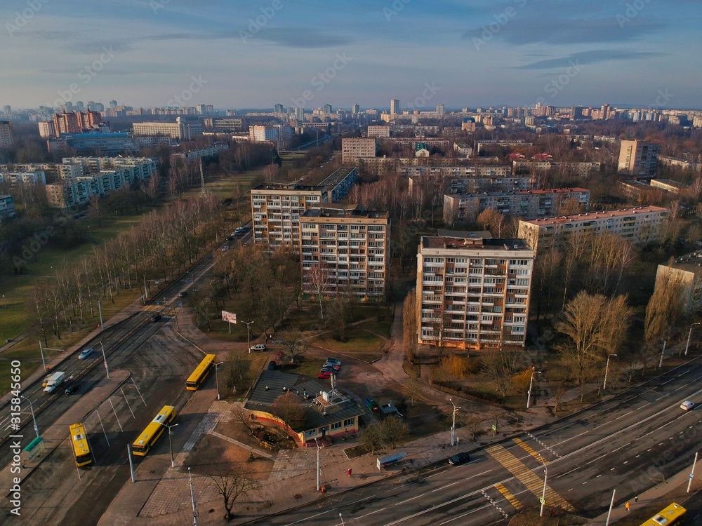 Aerial view of Minsk, Belarus