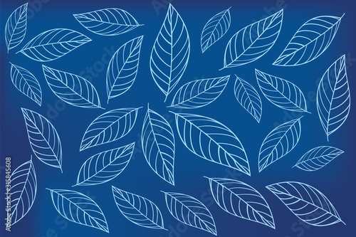 vector leave in color blue background