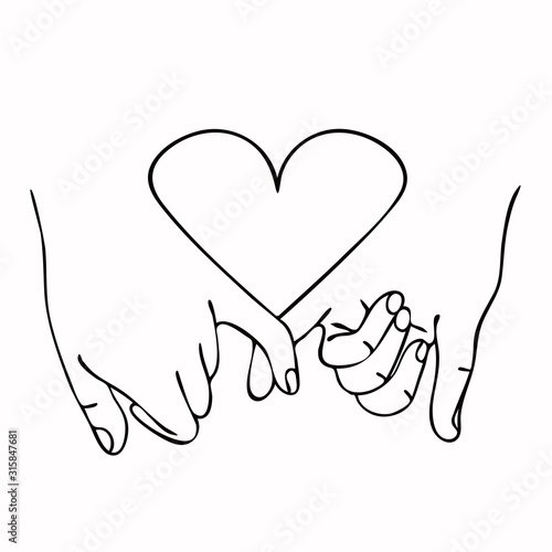Promise  outline vector with  heart concept