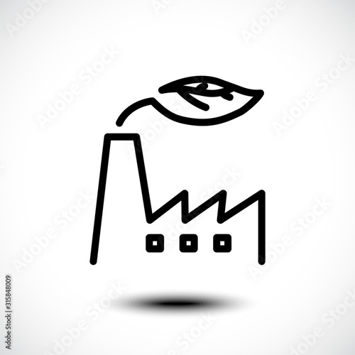 Eco factory line icon. Indu...