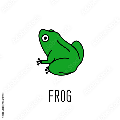 Green frog icon. Animal sym...