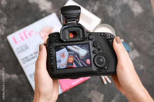 Female photographer taking ...