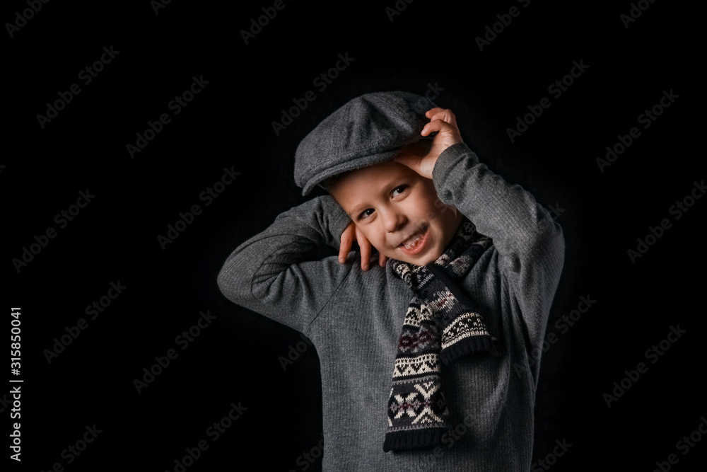 happy dude baby on black background happy dude baby on black background