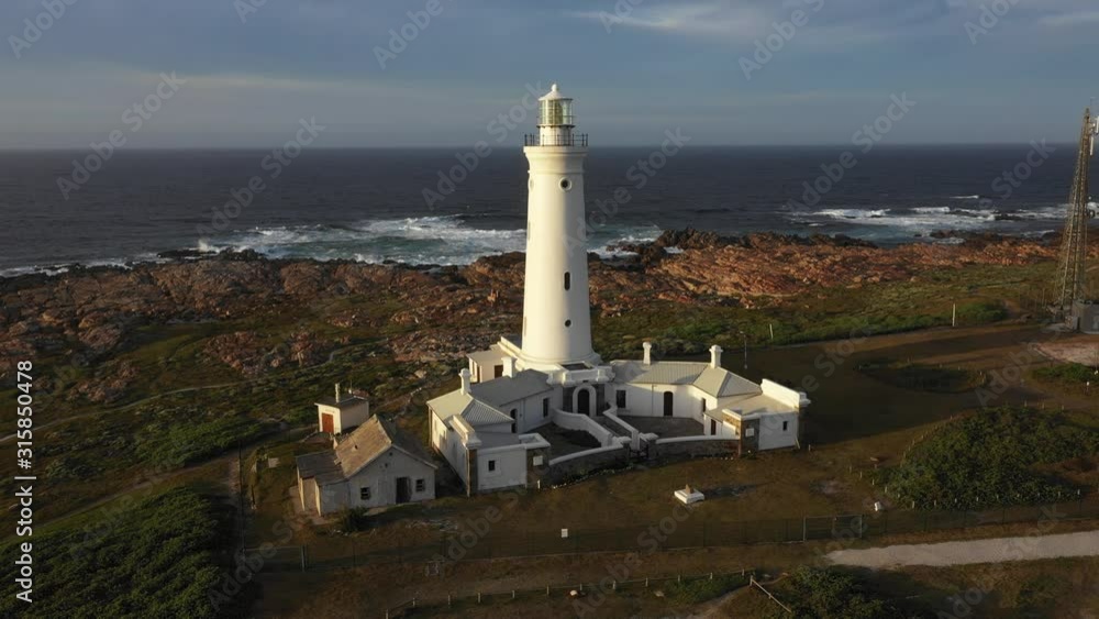 Aerial Drone Shot of Cape St. Francis Lighthouse South Africa Aerial Drone Shot of Cape St. Francis Lighthouse South Africa