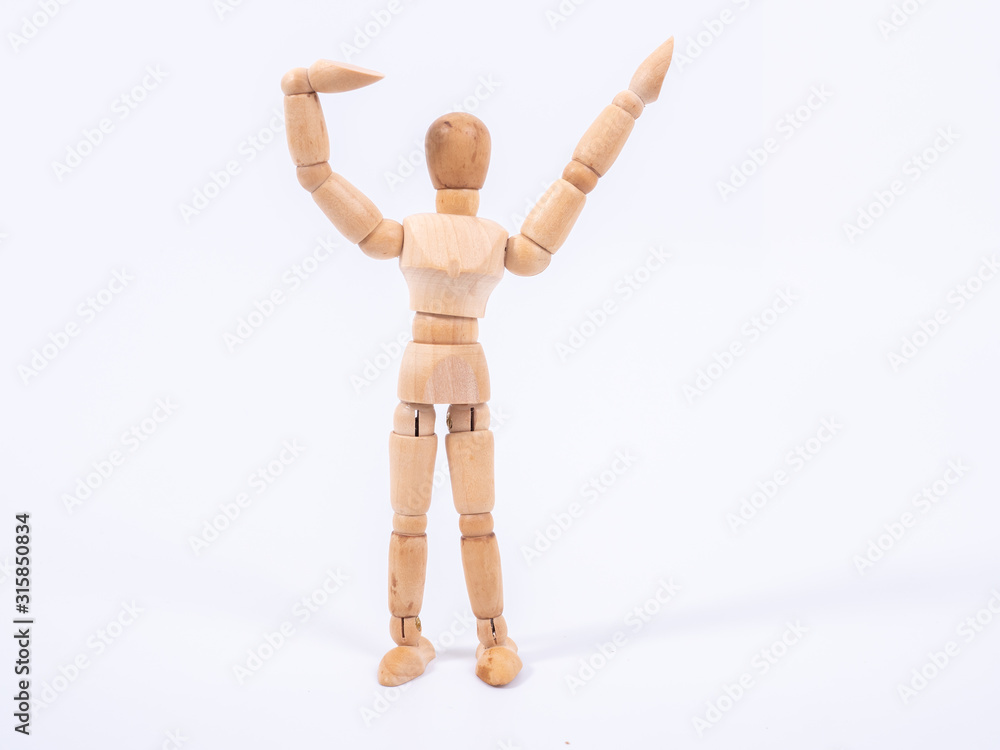 Wooden dummy isolated on white background Wooden dummy isolated on white background