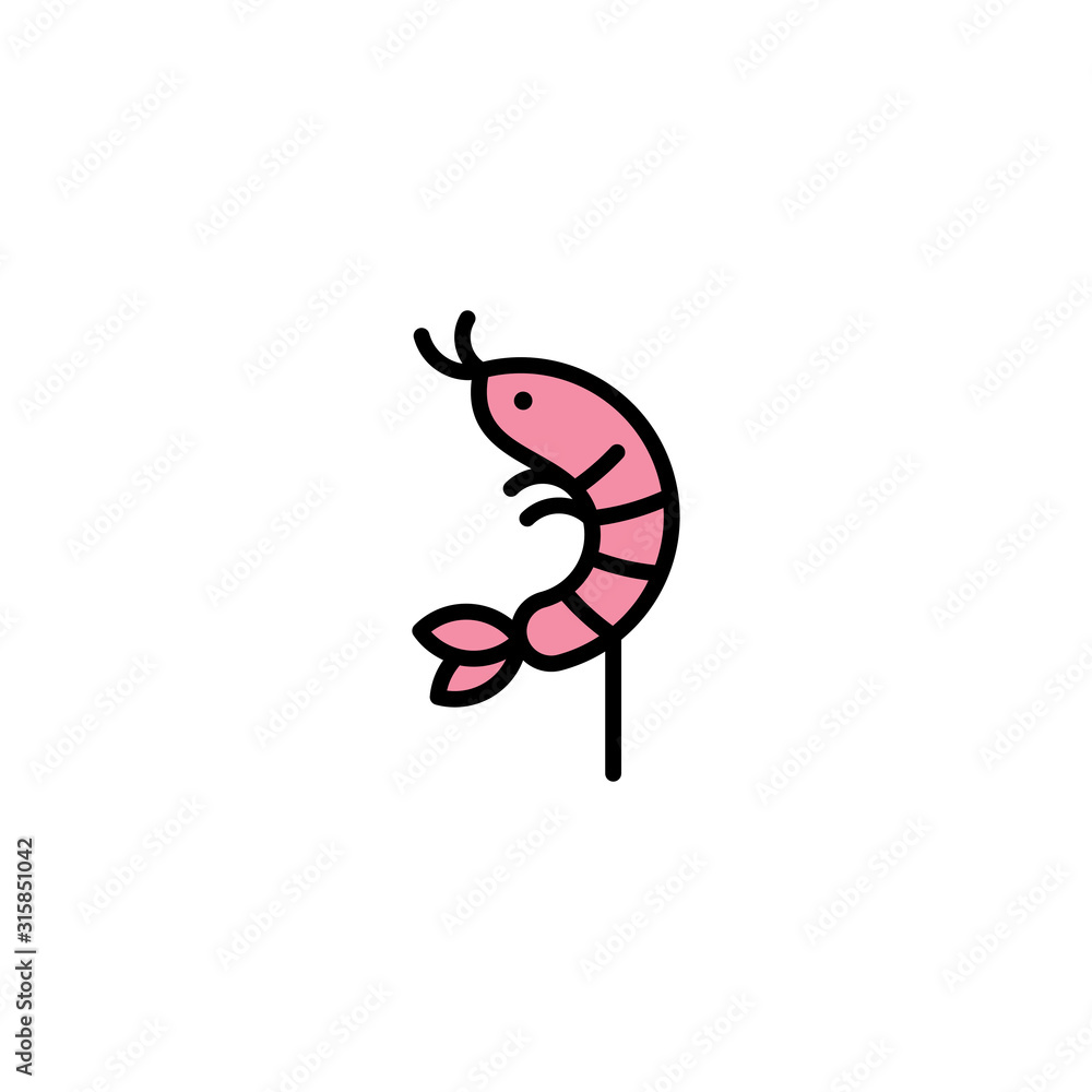 Shrimp Seafood Icon Logo Template Shrimp Seafood Icon Logo Template