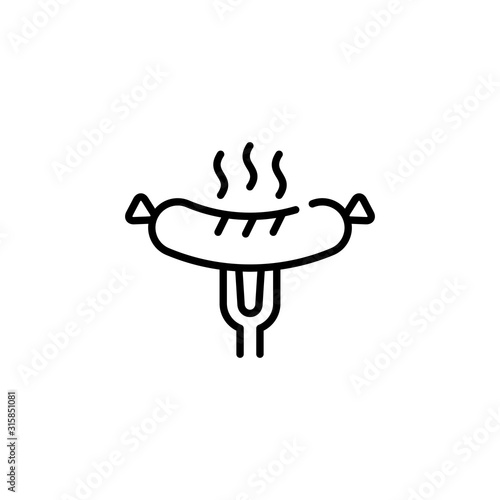 Grilled Barbecue Sausage Icon Logo