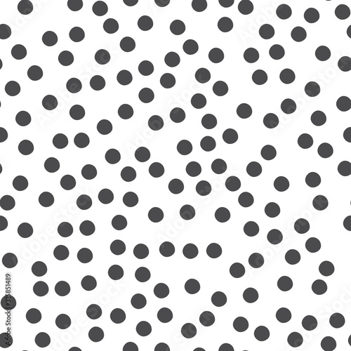 Abstract continuous pattern polka dots small in black