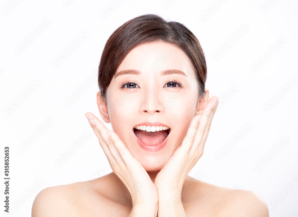 closeup young beauty with clean fresh skin closeup young beauty with clean fresh skin