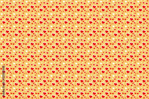 Heart shaped images stitching into a seamless background