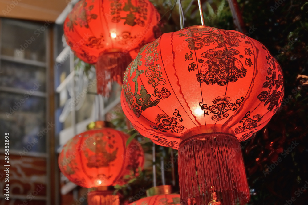 decorative lamps in the chinese new year festival