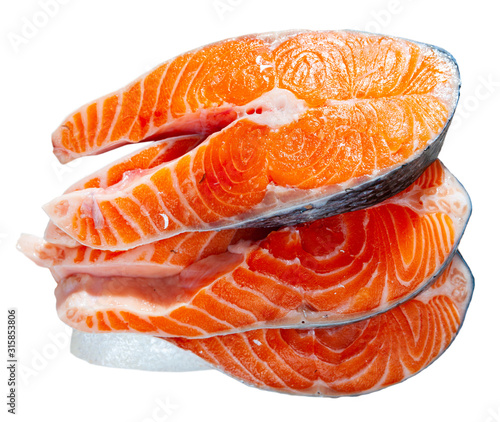 Raw salmon fillet. Healthy food