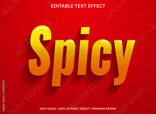 spicy text effect template with 3d type style and bold concept use for brand label and logotype 