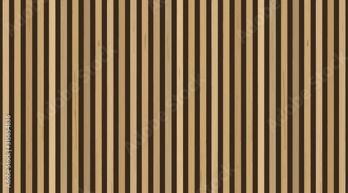 Wooden planks on dark background. Vector vertical wooden plank wall. For interior design