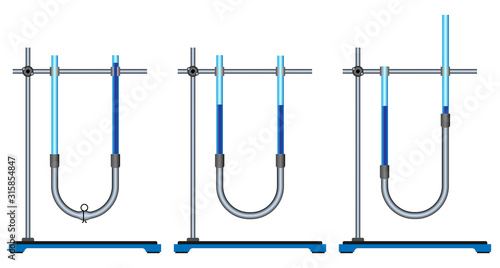 In the connecting vessels of any form of the surface of a homogeneous liquid are installed at the same level at the same pressure over the liquid.