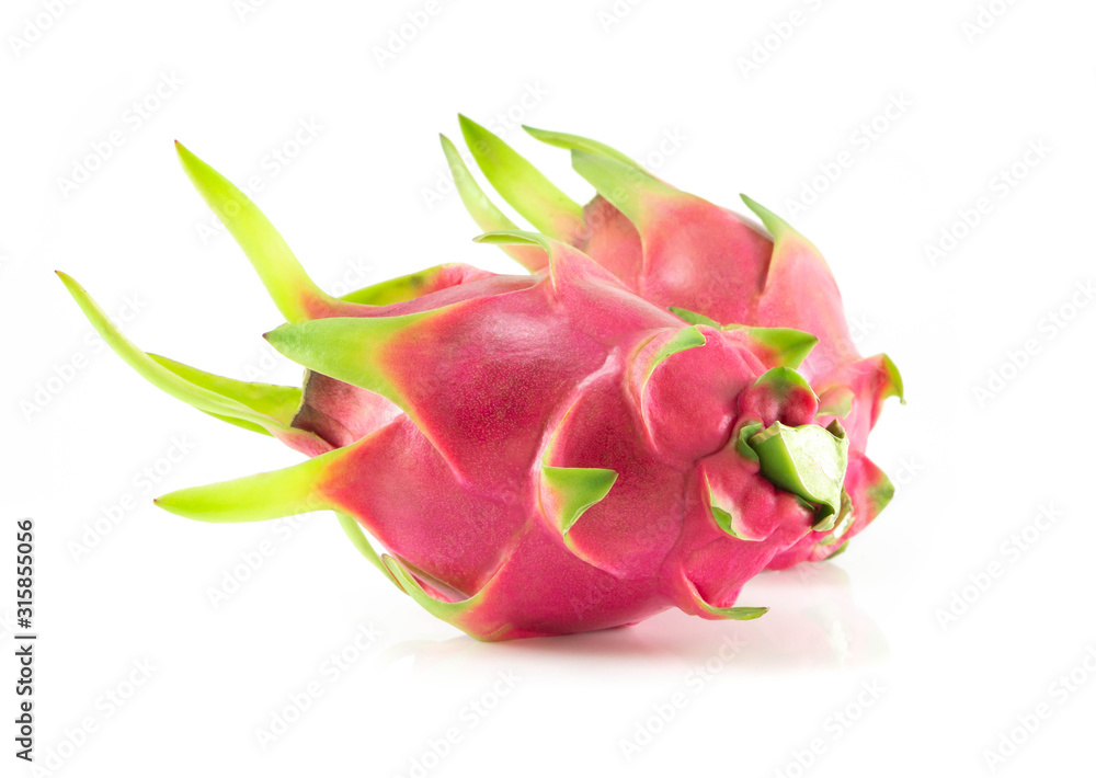 Close up fresh dragon fruit isolated on white background, food healthy Close up fresh dragon fruit isolated on white background, food healthy