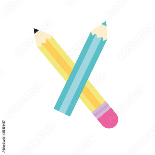 pencils colors supplies isolated icon