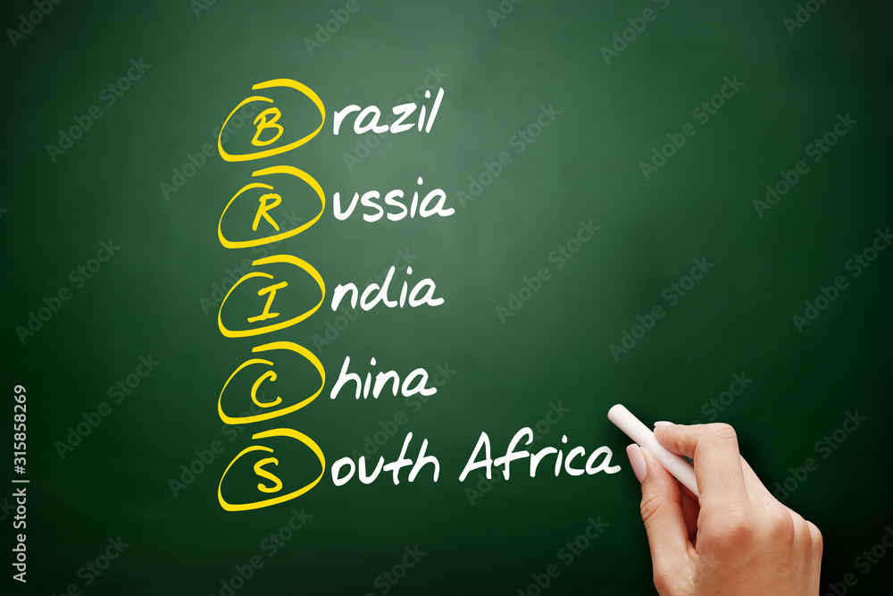 BRICS acronym, business concept background BRICS acronym, business concept background