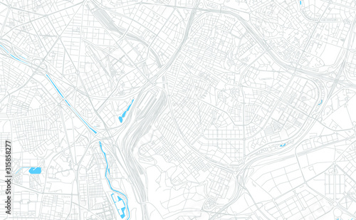 Puente de Vallecas, Spain bright vector map