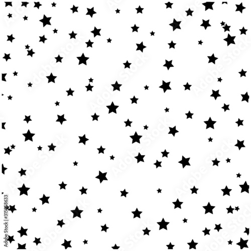 Geometric seamless pattern. Monochrome abstract vector texture with stars. Stars seamless pattern. Vector illustration.