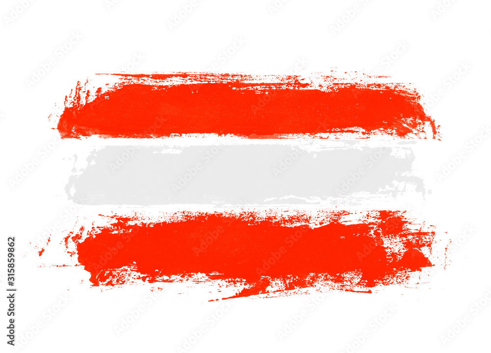 Unordentliche handgemalte Flagge: Österreich Unordentliche handgemalte Flagge: Österreich