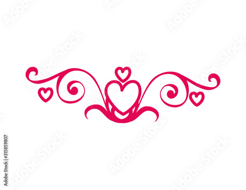 happy valentines day heart with frame lines