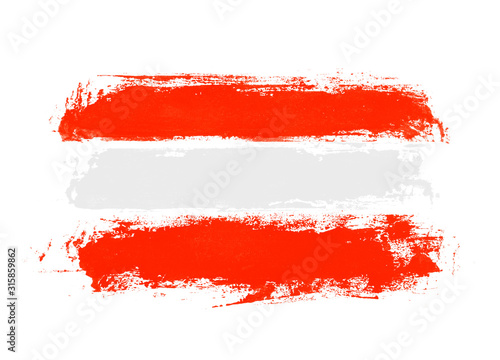 Unordentliche handgemalte Flagge: Österreich