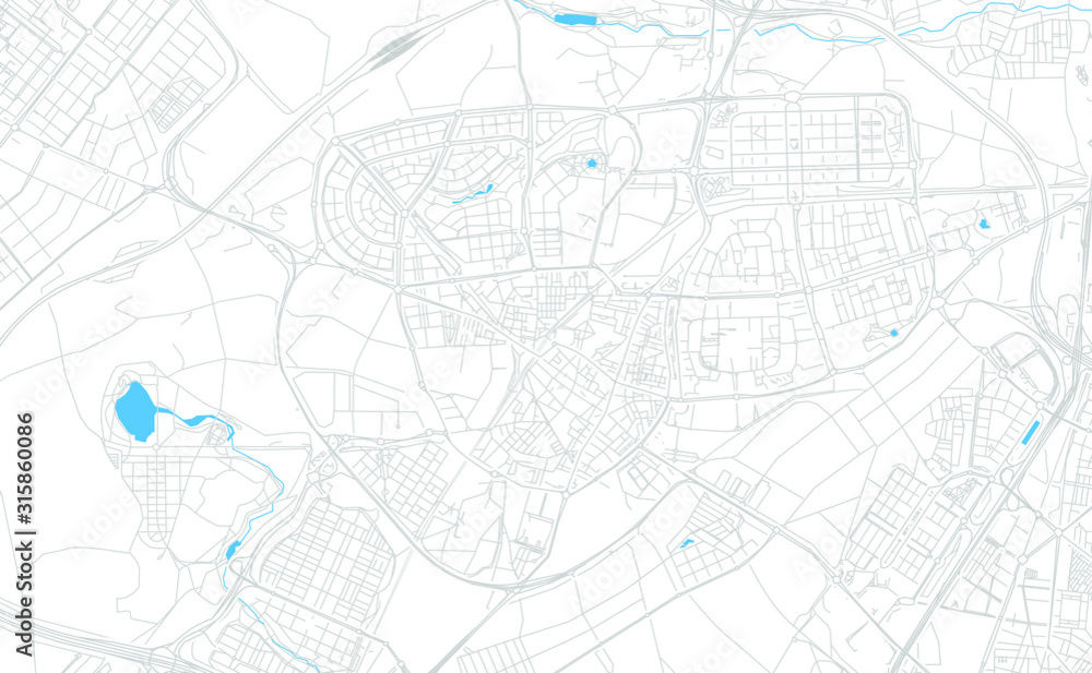 Fototapeta premium Leganes, Spain bright vector map