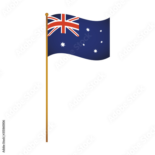 australian country flag in pole icon